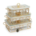 3pcs Signature Rectangle Porcelain Casserole Set - Image 5