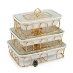 3pcs Signature Rectangle Porcelain Casserole Set - Image 4