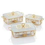 3pcs Signature Rectangle Porcelain Casserole Set - Image 2