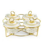 4pcs Round Porcelain Casserole Set - Image 2