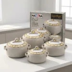 4pcs Signature Coral Hotpot Set 500ml–2000ml – Grey