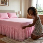 5 by 6 Exquisite Bedskirt with Pillowcases