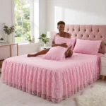 5 by 6 Exquisite Bedskirt with Pillowcases