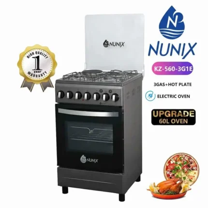 50×55 Nunix 3+1 Standing Gas Cooker with Electric Hotplate