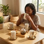 6 pcs Ceramic Gold Mugs Elegant Durable Set - Image 9