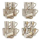 6 pcs Ceramic Gold Mugs Elegant Durable Set - Image 6