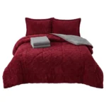 6x6/6x7 Warm Sherpa Fleece Duvet Set – Reddish