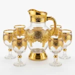 7-Piece Golden Water Set Glass Jug - Image 3