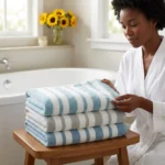 80 by 150 Cotton Striped Bath Towel | Smart Enterprise - Image 4