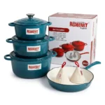 9-Piece REDBERRY Enamel Coated Cast Iron Cookware Set