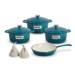 9-Piece REDBERRY Enamel Coated Cast Iron Cookware Set