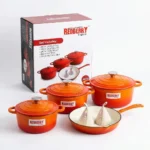9-Piece REDBERRY Enamel Coated Cast Iron Cookware Set