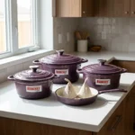 9-Piece REDBERRY Enamel Coated Cast Iron Cookware Set