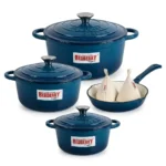 9-Piece REDBERRY Enamel Coated Cast Iron Cookware Set