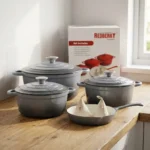 9-Piece REDBERRY Enamel Coated Cast Iron Cookware Set