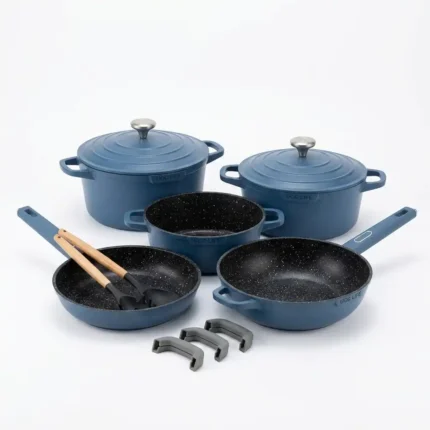12-Piece UCC Life Blue Aluminum Non-Stick Cookware Set