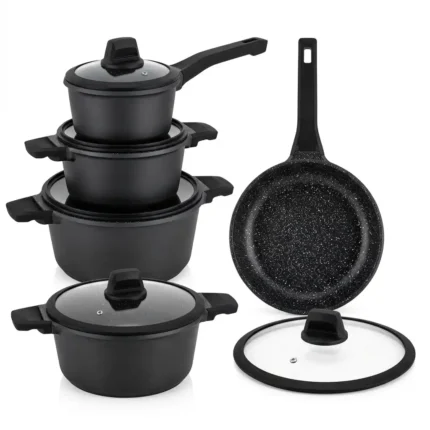 Edenberg 10-Piece Black Cookware Set EB 5649