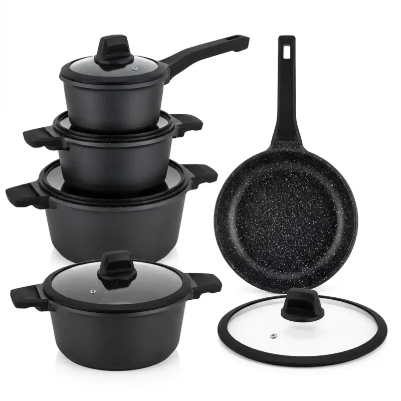 Edenberg 10-Piece Black Cookware Set EB 5649