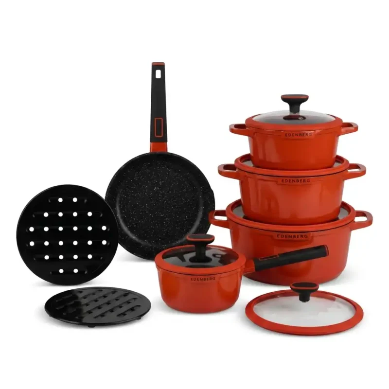 Edenberg 12-Piece Cookware Set EB-5646 – Redish