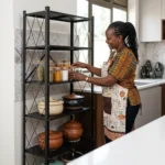 Foldable Kitchen Rack - Carbon Steel Storage Organizer - Image 4
