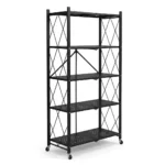 Foldable Kitchen Rack - Carbon Steel Storage Organizer