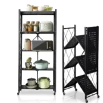 Foldable Kitchen Rack - Carbon Steel Storage Organizer - Image 3