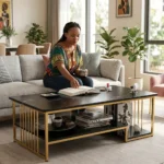 Rectangular Marble Effect Coffee Table - Image 4