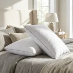 Set of 2 White Cotton Fibre Bed Pillows – 1000g - Image 8