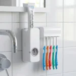 Toothpaste Dispenser with Toothbrush Holder
