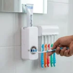 Toothpaste Dispenser with Toothbrush Holder