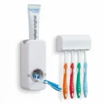 Toothpaste Dispenser with Toothbrush Holder