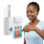 Toothpaste Dispenser with Toothbrush Holder