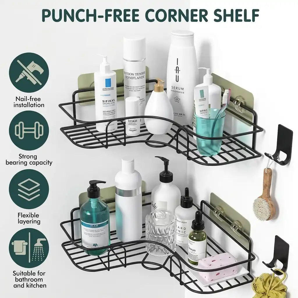 Triangular Metal Corner Shelf Organizer | Smart Enterprise