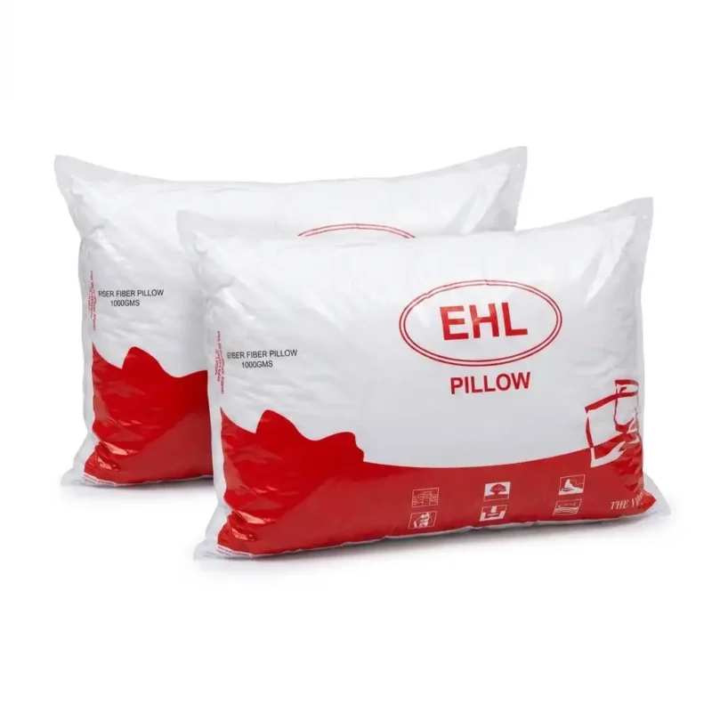 White Compressed Fibre Bed Pillows -1000g Soft Comfort
