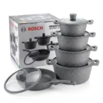 10pcs Bosch Granite Non-Stick Cookware Set – Grey