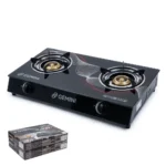 2-Burner Gas Cooker with Glass Top