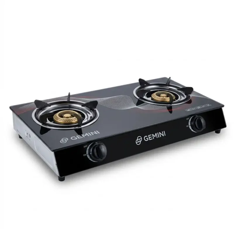 2-Burner Gas Cooker with Glass Top