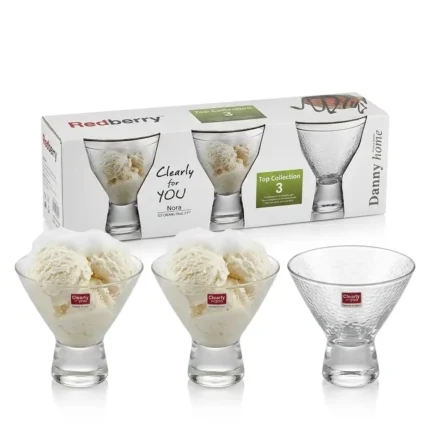 225ml Redberry Nora Ice Cream Glass Set 3pcs