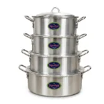 25/35 Signature Aluminum Sufurias Set with Lids 4-Piece