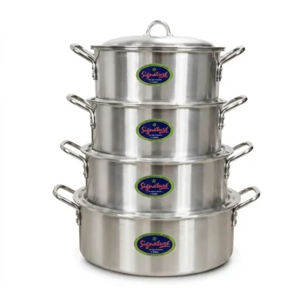25/35 Signature Aluminum Sufurias Set with Lids 4-Piece