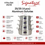 25/35 Signature Aluminum Sufurias Set with Lids 4-Piece - Image 6