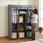 3-Column Portable Metallic Wardrobes