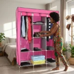 3-Column Portable Metallic Wardrobes