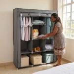 3-Column Portable Metallic Wardrobes