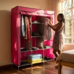 3-Column Portable Metallic Wardrobes