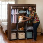 3-Column Portable Metallic Wardrobes