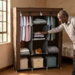 3-Column Portable Metallic Wardrobes