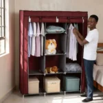 3-Column Portable Metallic Wardrobes