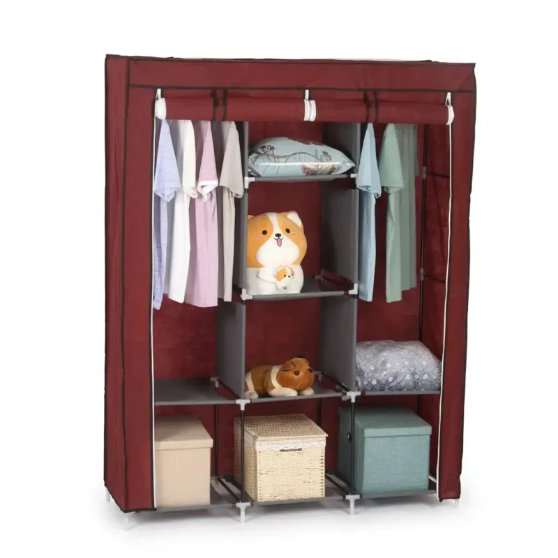 3-Column Portable Metallic Wardrobes