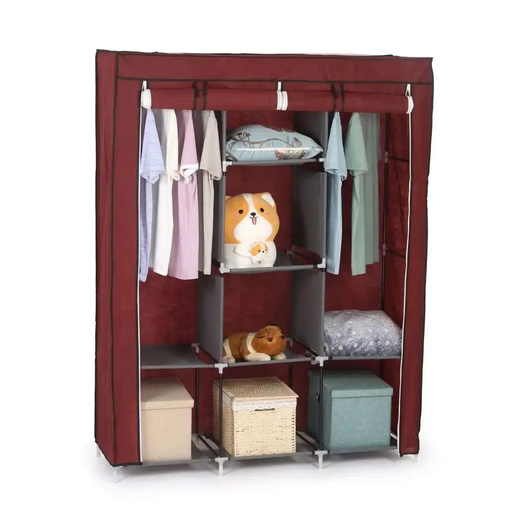 3-Column Portable Metallic Wardrobes